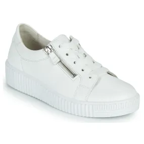 Women's Gabor Shoes  | Nappa Platform Side Zip Sneaker | White