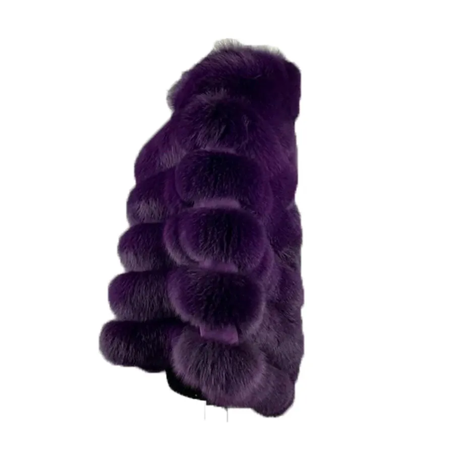 Women's Purple Fox Fur Cape/ Poncho