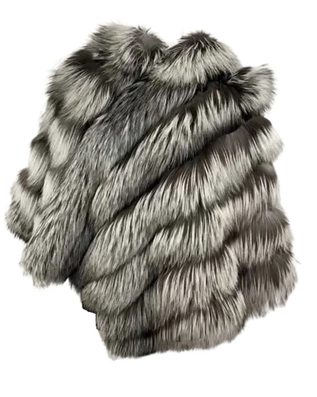 Women's Silver fox fur cape/poncho