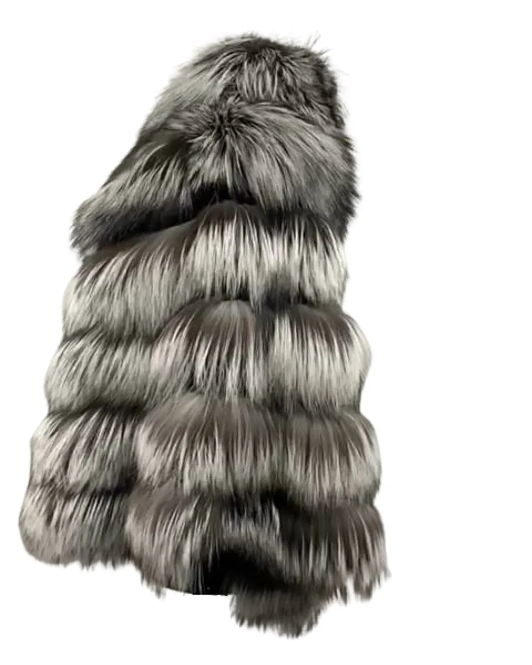 Women's Silver fox fur cape/poncho