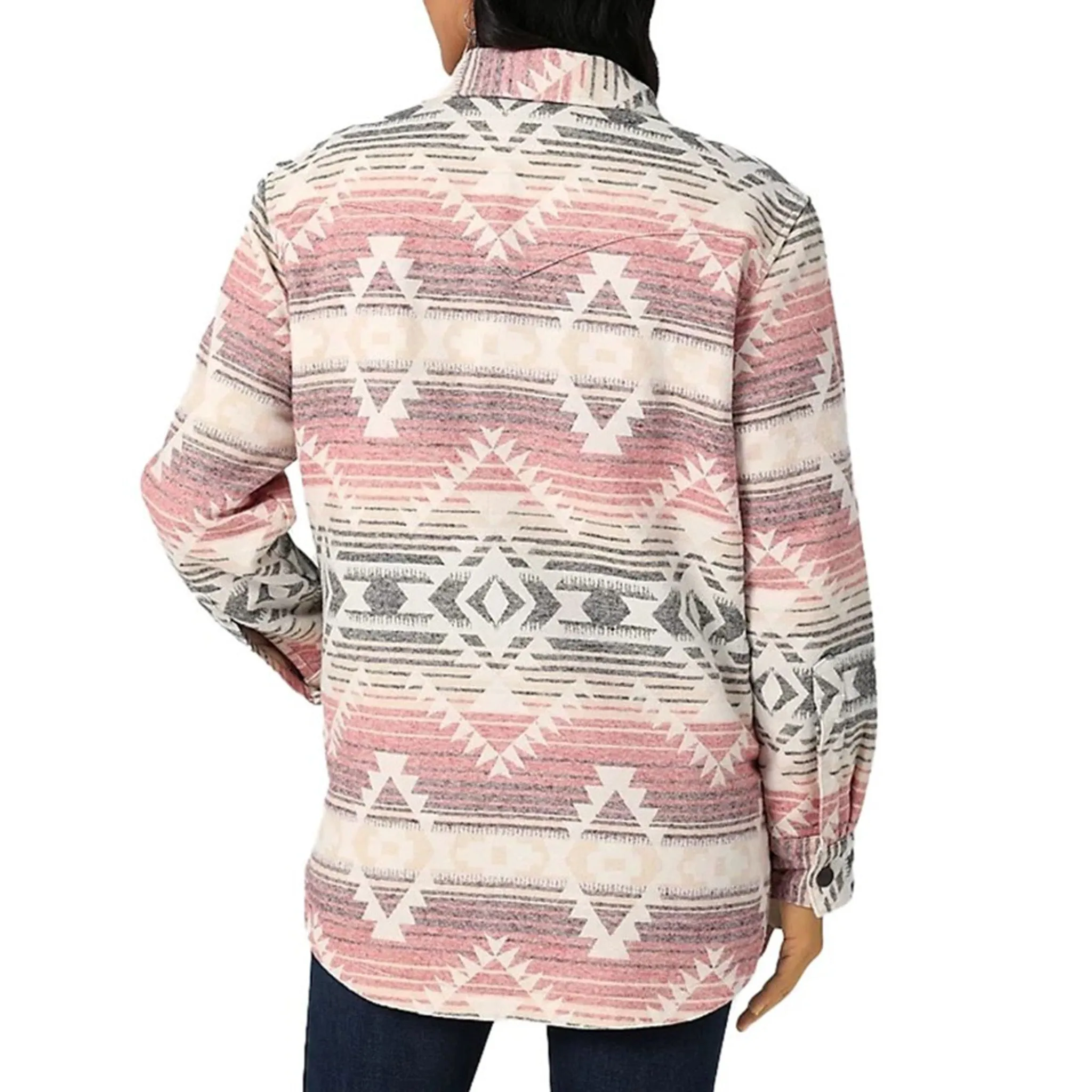 Wrangler Women's Pink & White Aztec Shacket