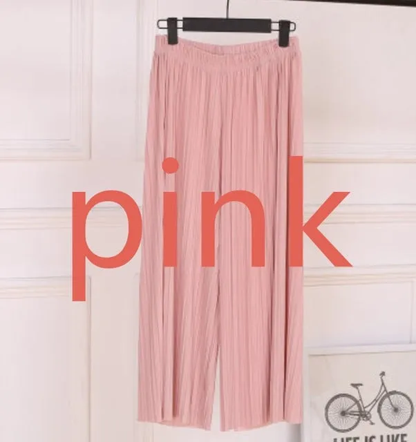 Wrinkle High Waist Wide Leg Pants