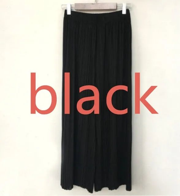 Wrinkle High Waist Wide Leg Pants