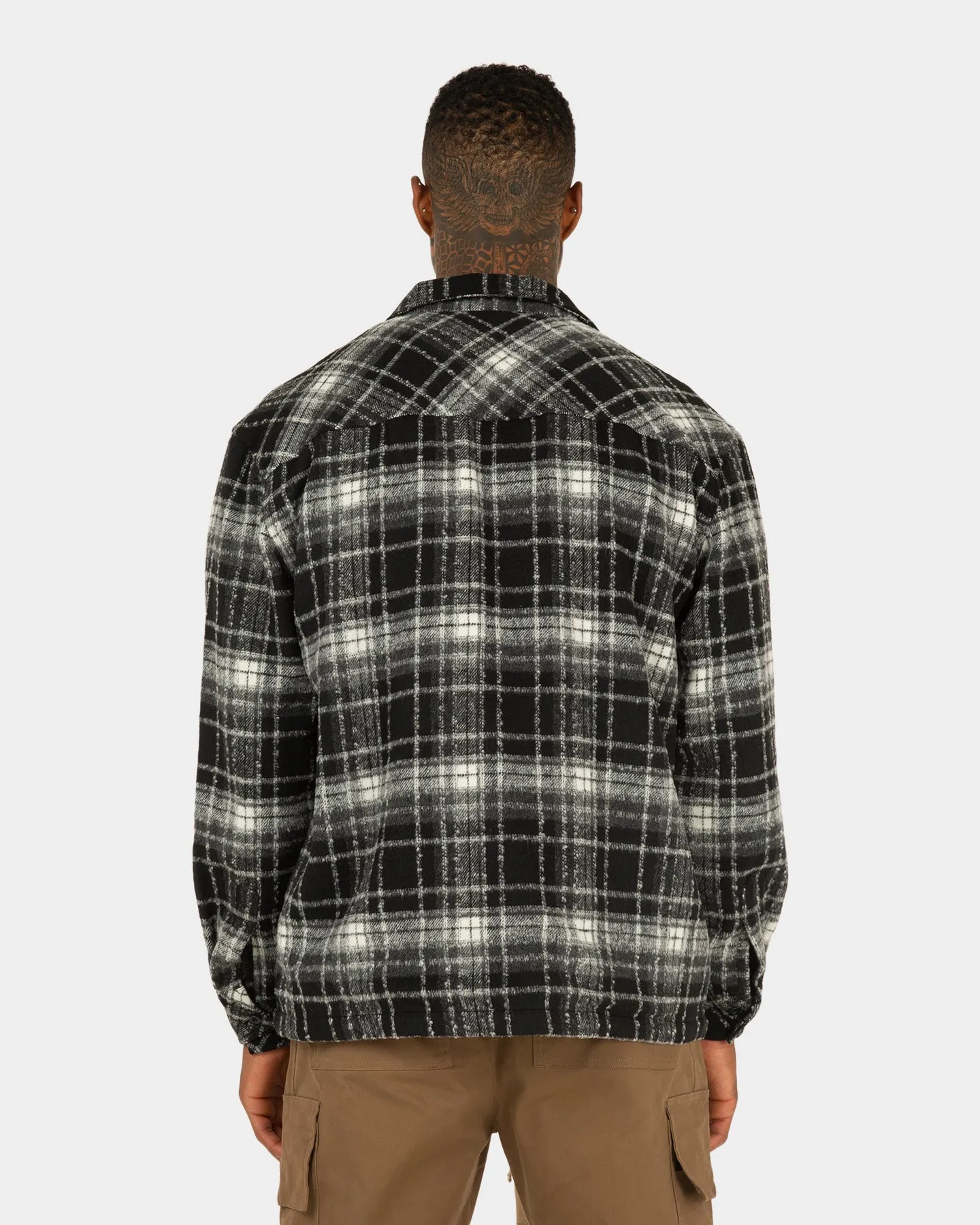 XXIII Vitus Zip Up Flannel Shacket Black/White