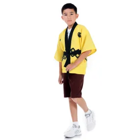 Yellow Japanese Kids Happi Kimono Jacket Kin Sunshine