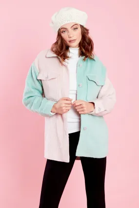 Zeena Colour Block Shacket - Pink & Green